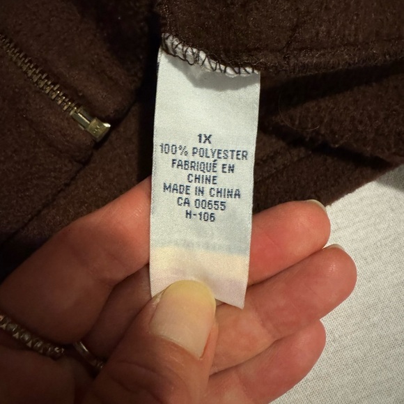 Brown Hooded sweatshirt with Leaf Embroidery - Picture 5 of 7